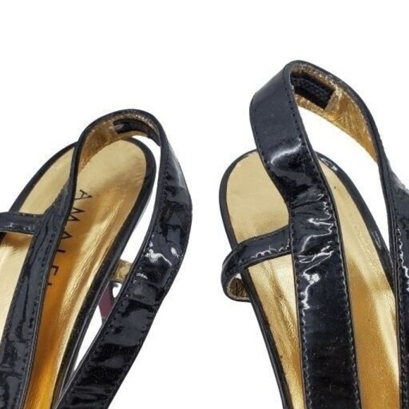 Amalfi Glossy Black Heels with Sparkling Gems - Picture 6 of 16